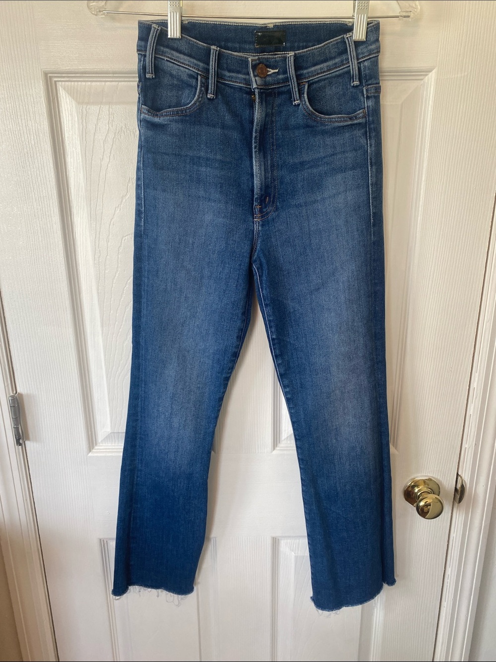 MOTHER The Hustler Ankle Fray Blue Cropped Ankle Jeans -Satisfaction, Guaranteed